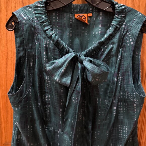 Tory Burch Saffield Blouse, Emerald Green, SZ 14 - Picture 5 of 8